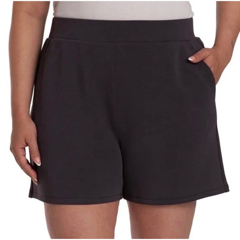 NWT Lazypants Womens High Rise Lounge Shorts Charcoal Grey •Large• Soft Luxe